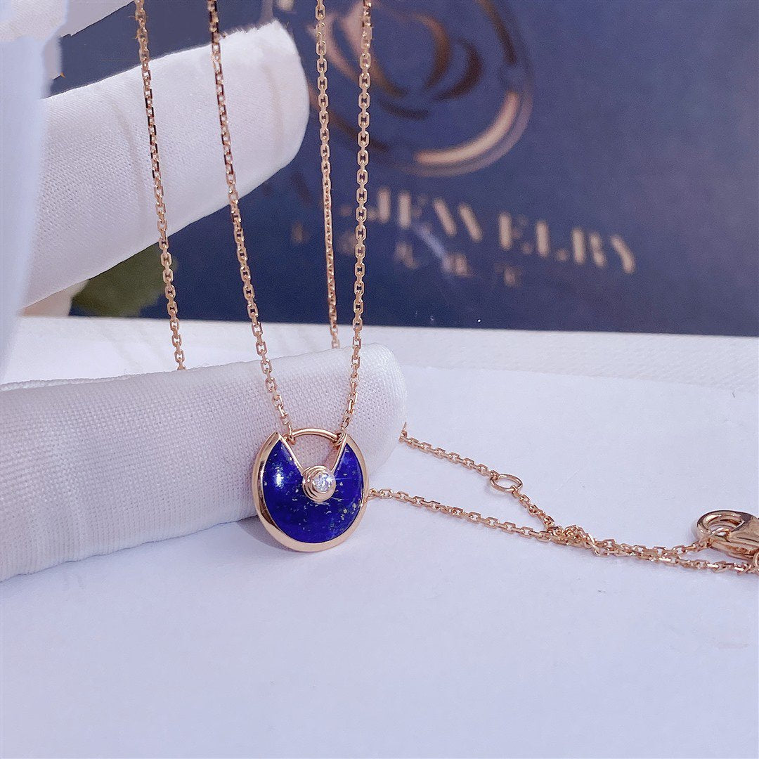 [Lumi Jewels]AMULETTE ROSE GOLD AGATE NECKLACE