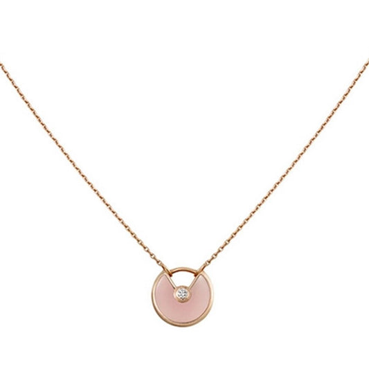 [Lumi Jewels]AMULETTE ROSE GOLD PINK MOP NECKLACE