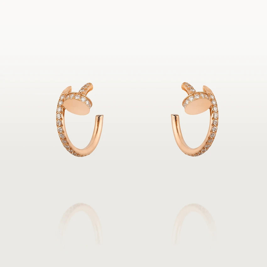 [Lumi Jewels]PUCES D'OREILLES 12.75MM OR ROSE DIAMANT