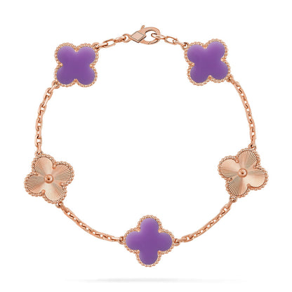 [Lumi Jewels]CLOVER 5 MOTIF LIGHT PURPLE BRACELET COLLECTION