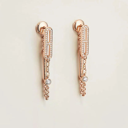[Lumi Jewels]CHAINE CHAOS DIAMOND DROP EARRINGS