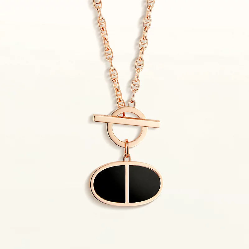[Lumi Jewels]CHAINE VERSO BLACK CERAMIC NECKLACE