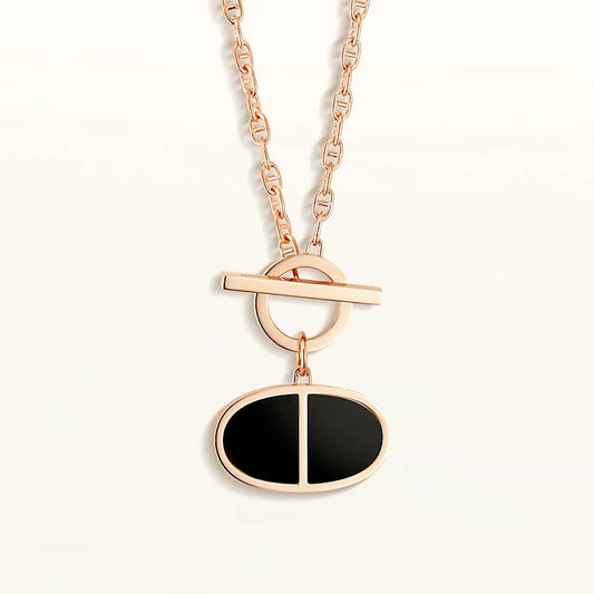 [Lumi Jewels]CHAINE VERSO BLACK CERAMIC NECKLACE