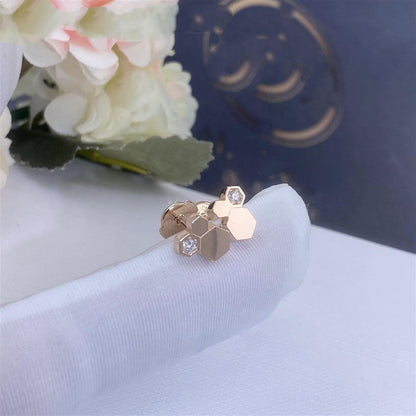 [Lumi Jewels]BOUCLES D'OREILLES EN OR ROSE ET DIAMANTS ABEILLE D'AMOUR