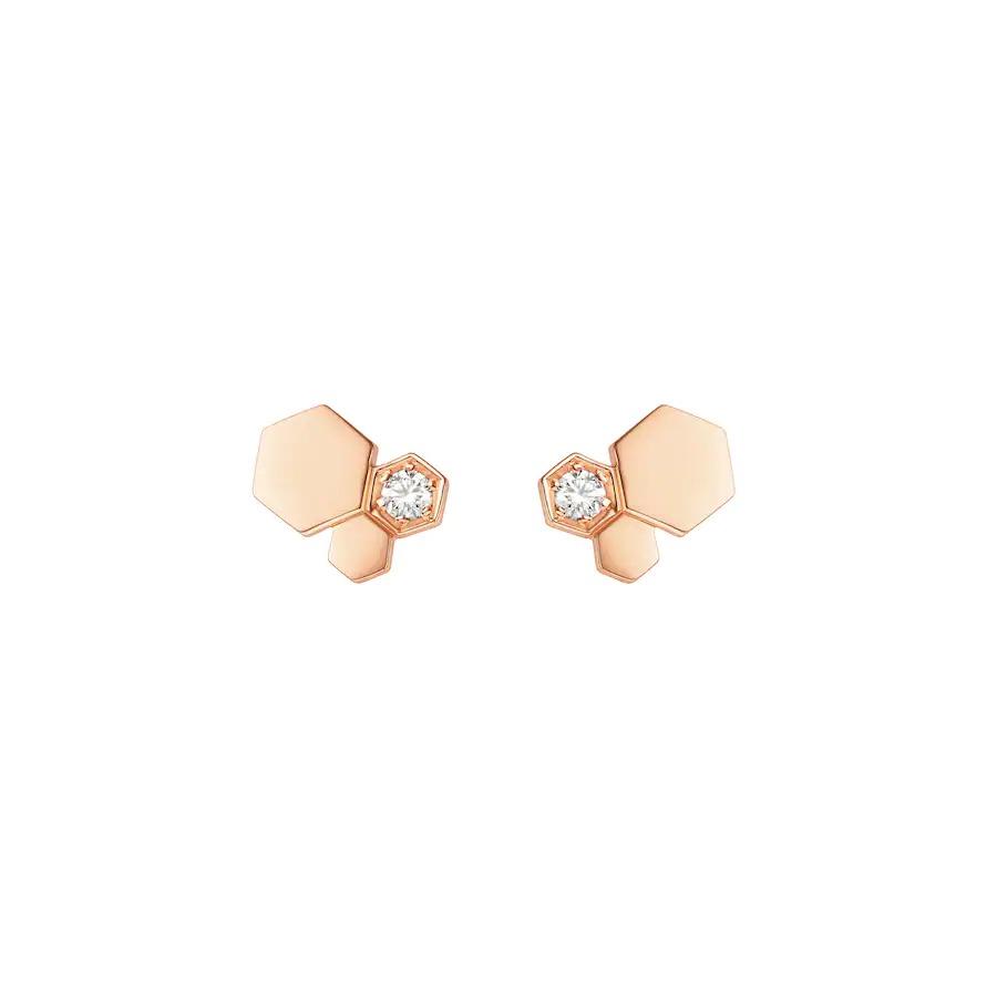 [Lumi Jewels]BOUCLES D'OREILLES EN OR ROSE ET DIAMANTS ABEILLE D'AMOUR