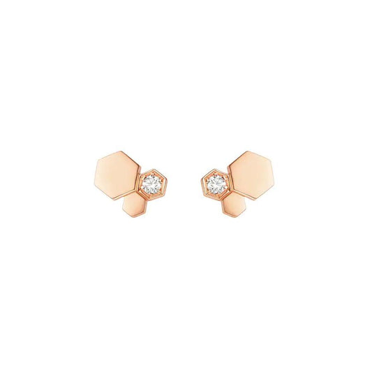 [Lumi Jewels]BEE LOVE PINK GOLD DIAMOND EARRINGS