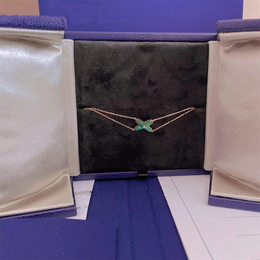 [Lumi Jewels]JEUX BRACELET MALACHITE PINK GOLD 1 DIAMOND