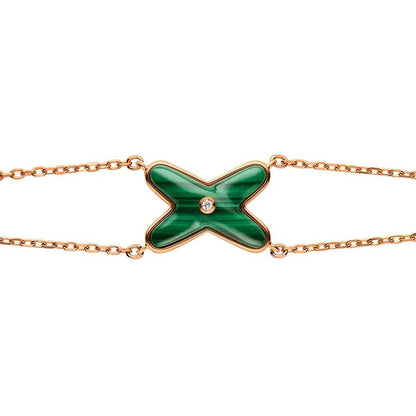 [Lumi Jewels]JEUX BRACELET MALACHITE PINK GOLD 1 DIAMOND