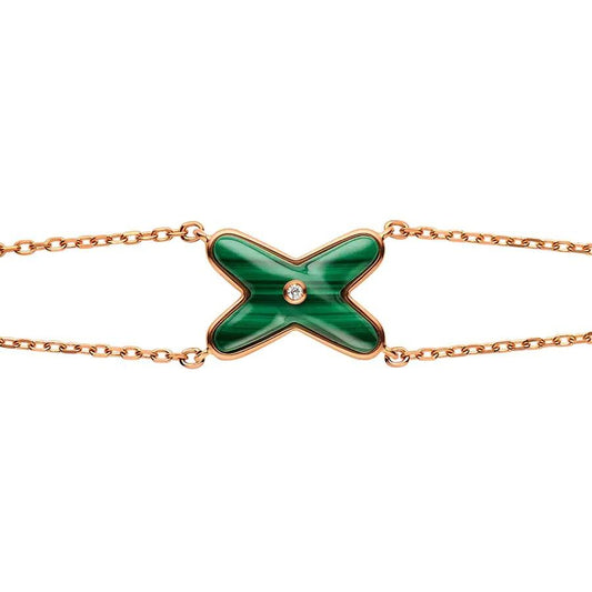[Lumi Jewels]JEUX BRACELET MALACHITE PINK GOLD 1 DIAMOND