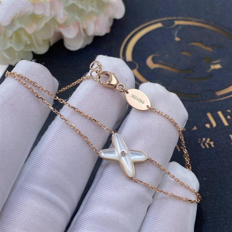 [Lumi Jewels]JEUX BRACELET WHITE MOP PINK GOLD 1 DIAMOND