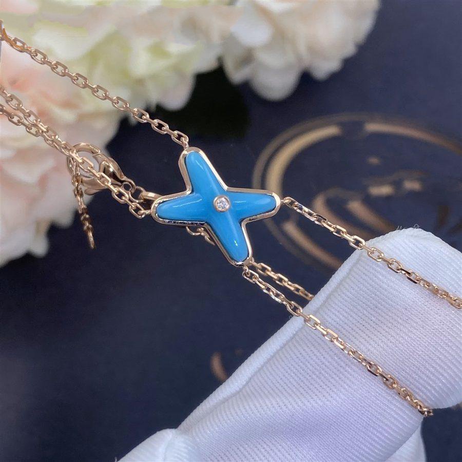 [Lumi Jewels]JEUX BRACELET TURQUOISE PINK GOLD 1 DIAMOND