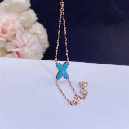 [Lumi Jewels]JEUX BRACELET TURQUOISE PINK GOLD 1 DIAMOND