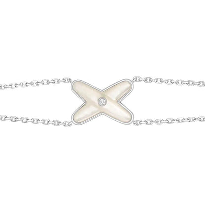 [Lumi Jewels]JEUX BRACELET WHITE MOP SILVER 1 DIAMOND