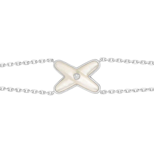 [Lumi Jewels]JEUX BRACELET WHITE MOP SILVER 1 DIAMOND