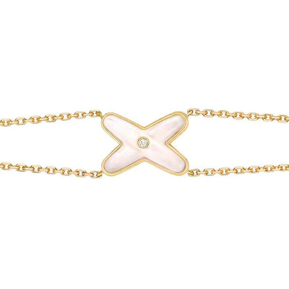 [Lumi Jewels]JEUX BRACELET WHITE MOP GOLD 1 DIAMOND