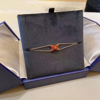 [Lumi Jewels]JEUX BRACELET CARNELIAN PINK GOLD 1 DIAMOND