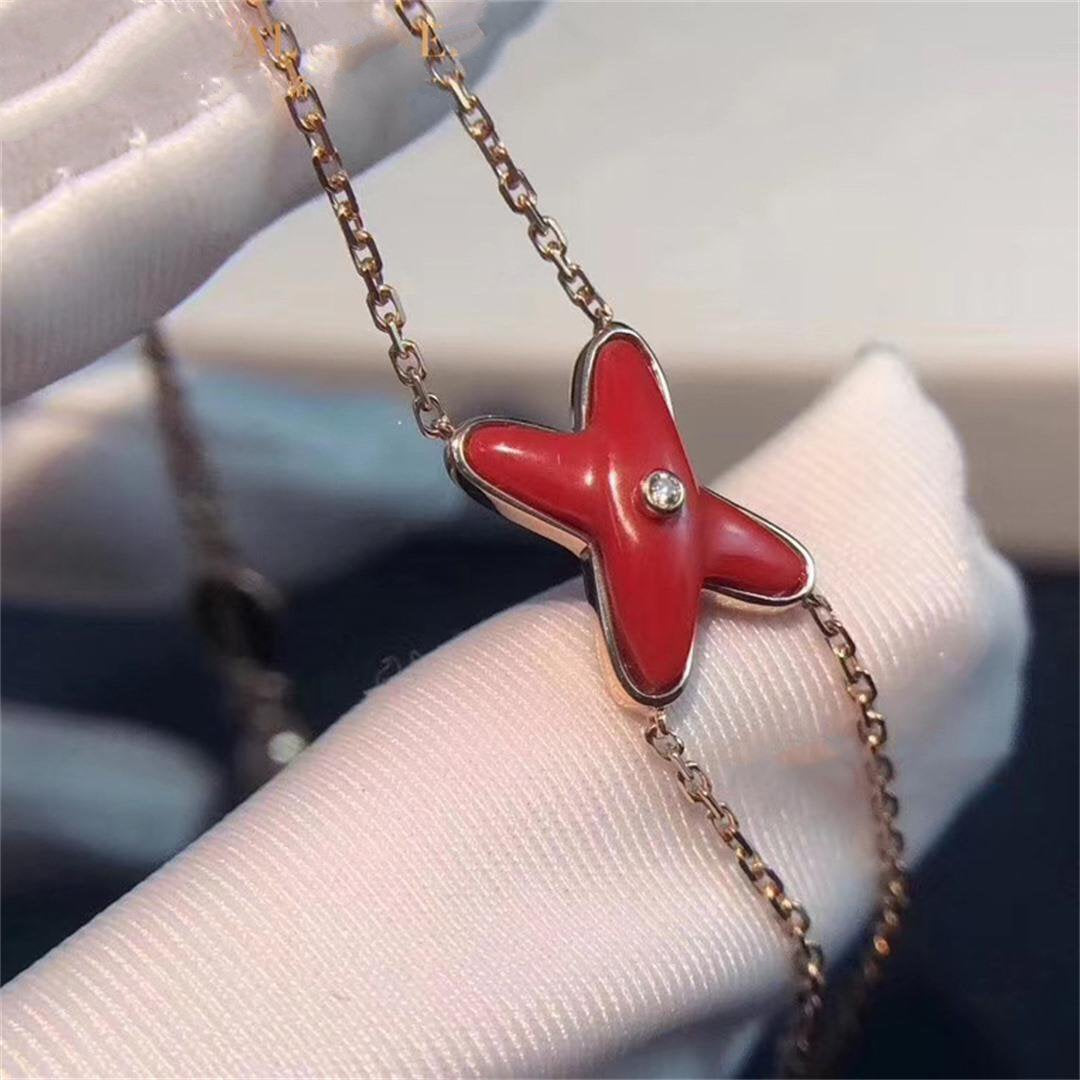 [Lumi Jewels]JEUX BRACELET CARNELIAN PINK GOLD 1 DIAMOND