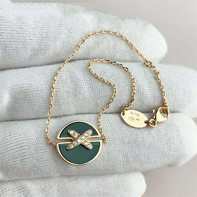 [Lumi Jewels]JEUX DE BRACELET MALACHITE PINK GOLD DIAMONDS