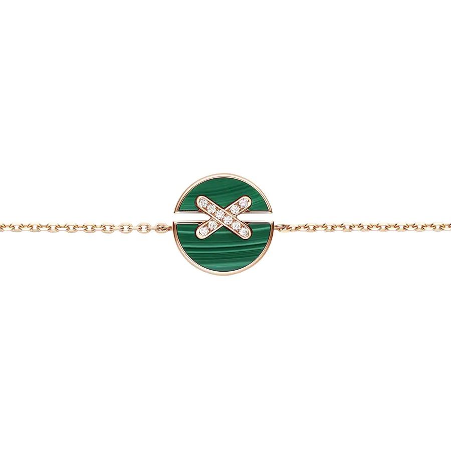[Lumi Jewels]JEUX DE BRACELET MALACHITE PINK GOLD DIAMONDS