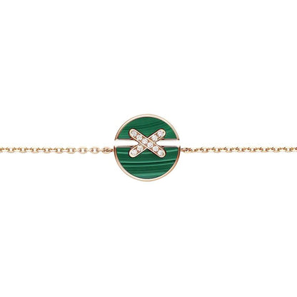 [Lumi Jewels]JEUX DE BRACELET MALACHITE PINK GOLD DIAMONDS