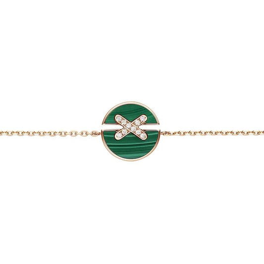 [Lumi Jewels]JEUX DE BRACELET MALACHITE PINK GOLD DIAMONDS
