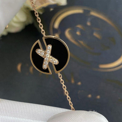 [Lumi Jewels]JEUX DE BRACELET ONYX PINK GOLD DIAMOND