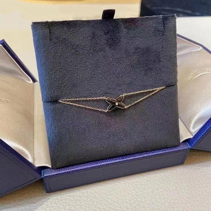 [Lumi Jewels]JEUX BRACELET ONYX PINK GOLD 1 DIAMOND