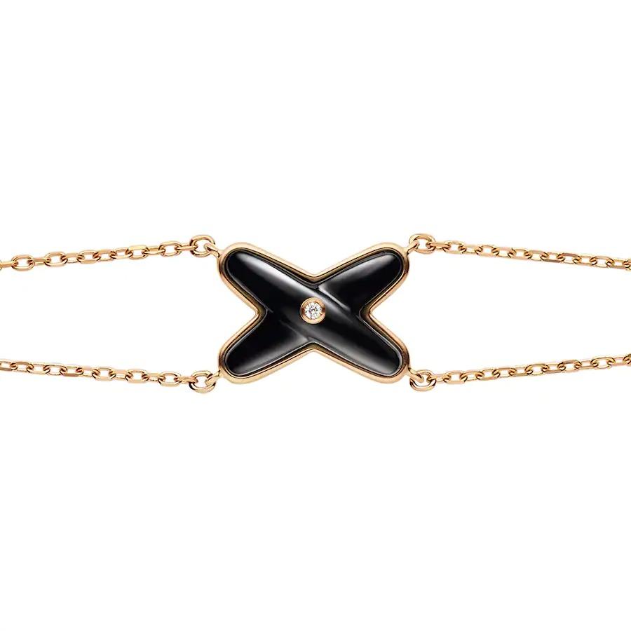 [Lumi Jewels]JEUX BRACELET ONYX PINK GOLD 1 DIAMOND