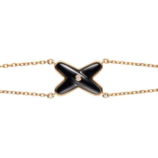 [Lumi Jewels]JEUX BRACELET ONYX PINK GOLD 1 DIAMOND