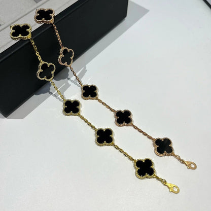 [Lumi Jewels]CLOVER  5 MOTIFS BLACK ONYX BRACELET