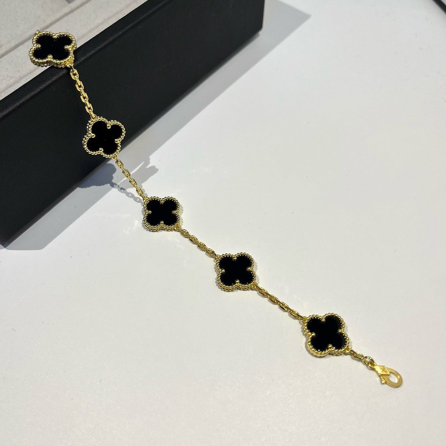 [Lumi Jewels]CLOVER  5 MOTIFS BLACK ONYX BRACELET