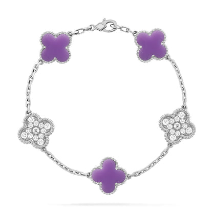 [Lumi Jewels]CLOVER 5 MOTIF LIGHT PURPLE BRACELET COLLECTION