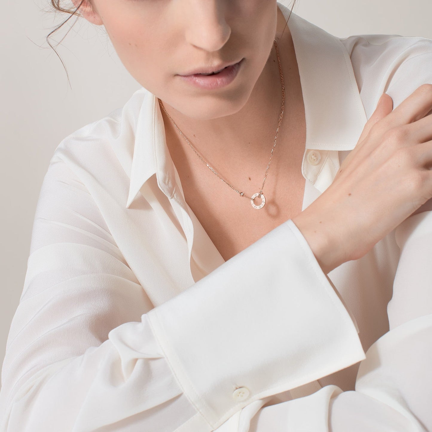 [Lumi Jewelery]LOVE NECKLACE 16MM 2 DIAMONDS