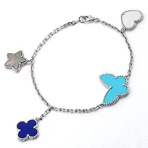 [Lumi Jewels]LUCKY SPRING SILVER BRACELET 4 MOTIF