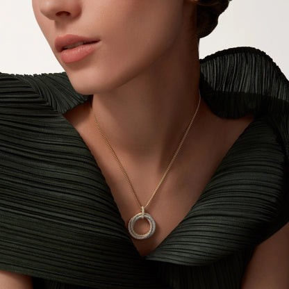 [Lumi Jewelery]TRINITY LARGE FULL DIAMOND  NECKLACE