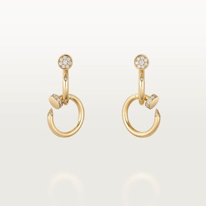 [Lumi Jewelery]JUSTE HALF DIAMOND DOUBLE EARRINGS