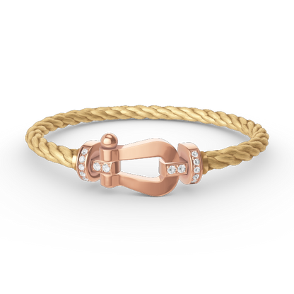 [Lumi Jewels]FORCE LARGE HORSESHOE HALF DIAMOND BRACELET ROSE GOLD