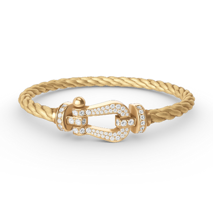 [Lumi Jewels]FORCE LARGE HORSESHOE FULL DIAMOND BRACELET GOLD