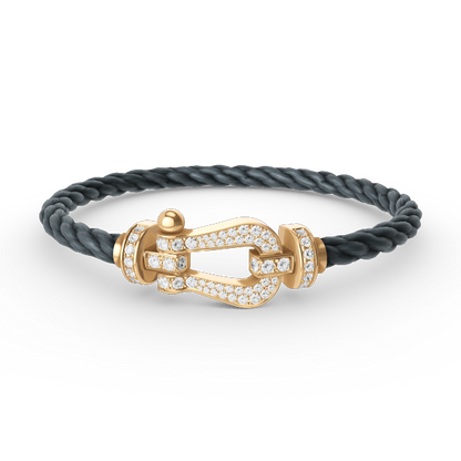 [Lumi Jewels]FORCE LARGE HORSESHOE FULL DIAMOND BRACELET GOLD