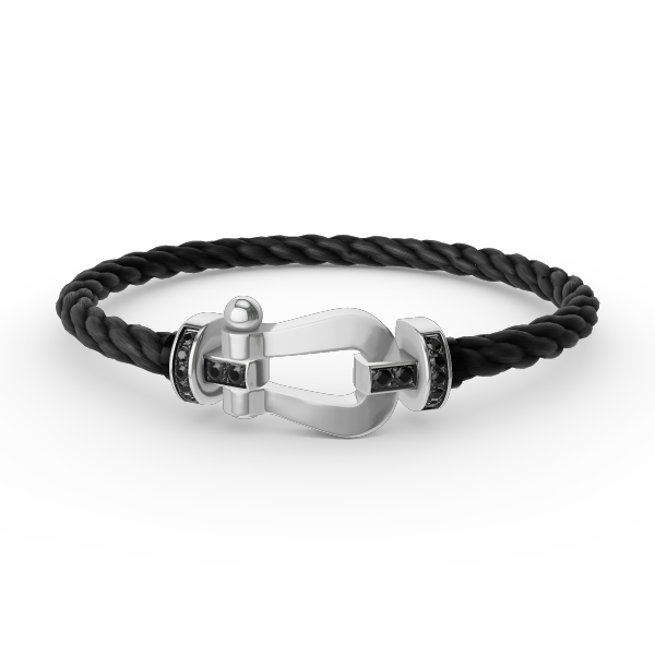 [Lumi Jewels]FORCE LARGE HORSESHOE BLACK DIAMOND BRACELET SILVER