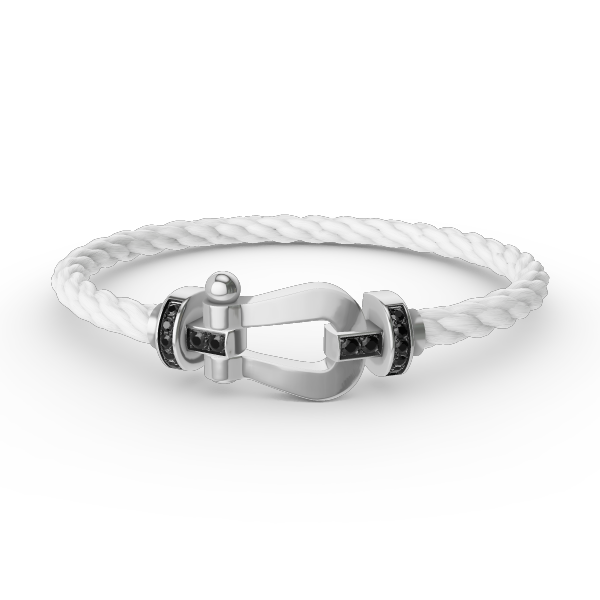 [Lumi Jewels]FORCE LARGE HORSESHOE BLACK DIAMOND BRACELET SILVER