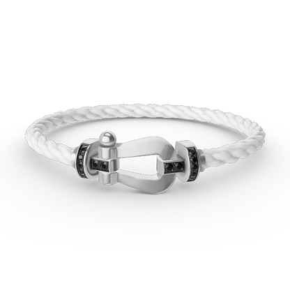 [Lumi Jewels]FORCE LARGE HORSESHOE BLACK DIAMOND BRACELET SILVER