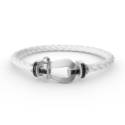 [Lumi Jewels]FORCE LARGE HORSESHOE BLACK DIAMOND BRACELET SILVER