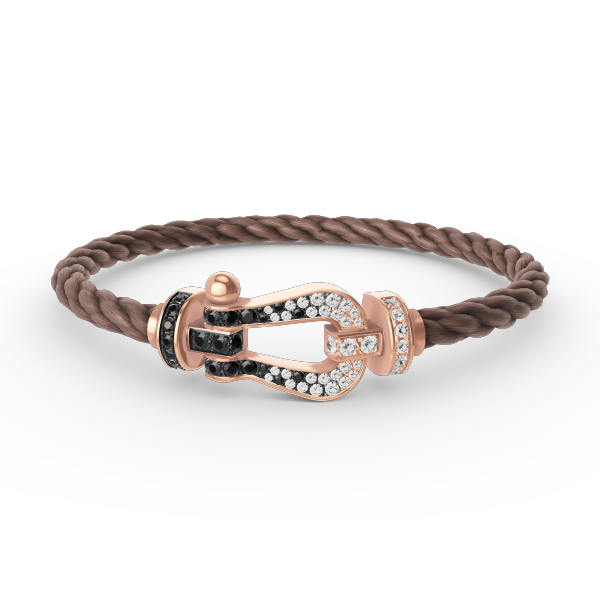 [Lumi Jewels]FORCE LARGE HORSESHOE BLACK WHITE DIAMOND BRACELET ROSE GOLD