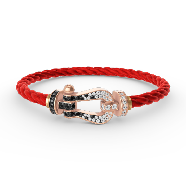 [Lumi Jewels]FORCE LARGE HORSESHOE BLACK WHITE DIAMOND BRACELET ROSE GOLD