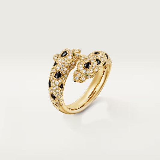 [Lumi Jewelery]PANTHERE DOUBLE HEADED FULL DIAMOND  RING