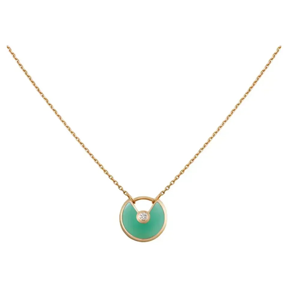 [Lumi Jewels]AMULETTE GOLD MALACHITE NECKLACE