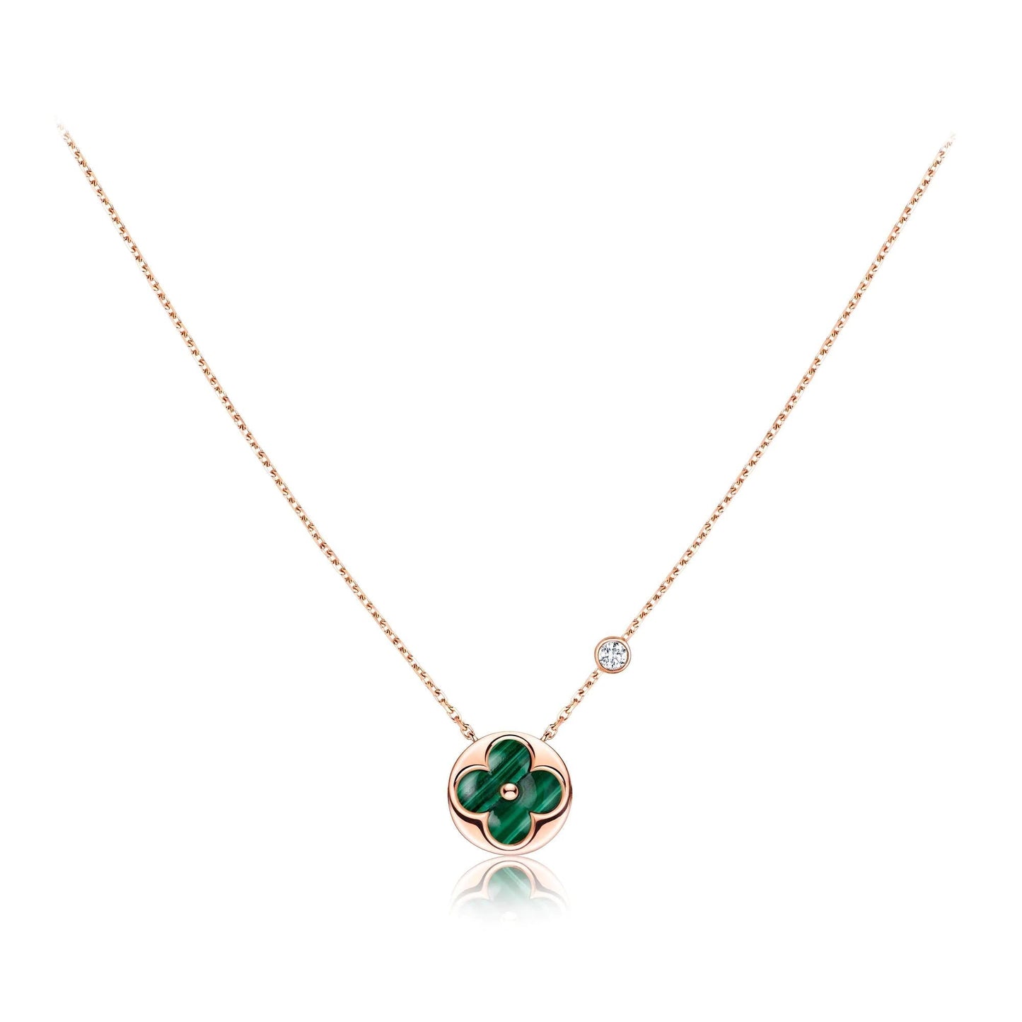 [Lumi Jewels]COLLIER PENDENTIF SOLEIL OR ROSE 1 DIAMANT