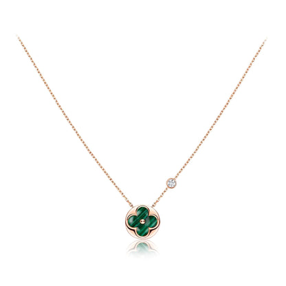 [Lumi Jewels]COLLIER PENDENTIF SOLEIL OR ROSE 1 DIAMANT