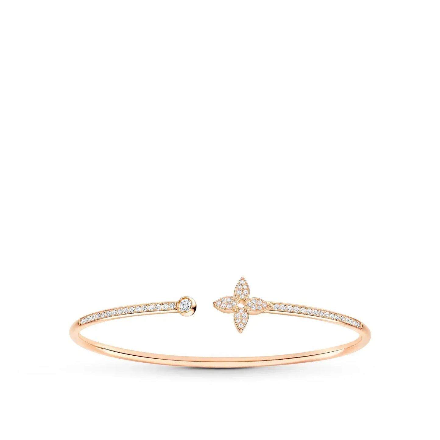 [Lumi Jewels]IDYLLE PINK GOLD OPEN BRACELET DIAMOND PAVED